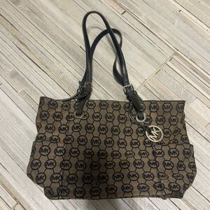 Michael Kors Black and Brown Logo Tote